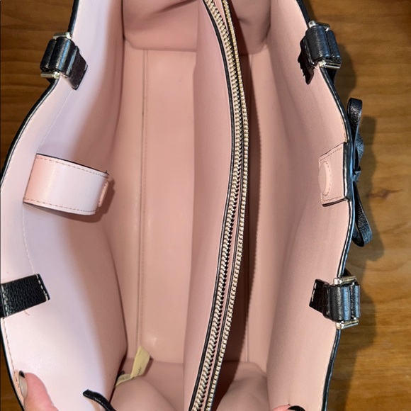 Kate Spade NY Black Pebbles Leather Satchel Shoulder Crossbody Bag Tassel Bow - Picture 15 of 17